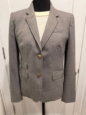 J. Crew School Boy Women's Gray Tailored Two-Button Blazer